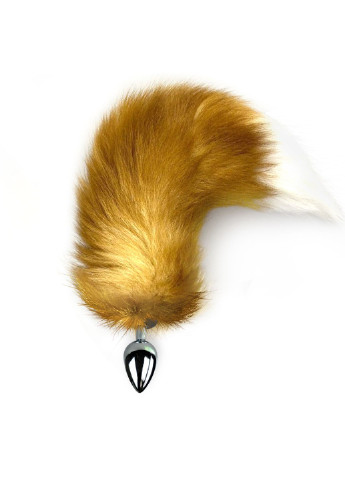 Металлическая анальная пробка с хвостом из натурального меха size M Foxy fox Art of Sex (254973538)