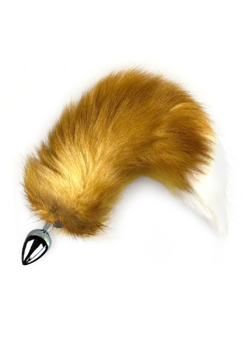 Металлическая анальная пробка с хвостом из натурального меха size M Foxy fox Art of Sex (254973538)