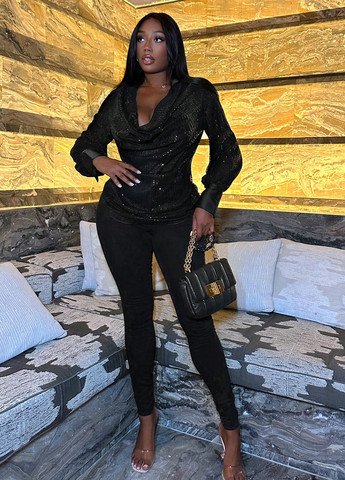 Чёрная блуза SHEIN