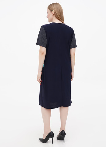 Темно-синее кэжуал платье BABOCHKA XL Collection в горошек
