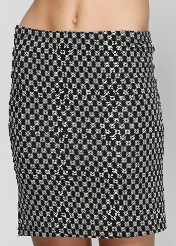 Черная кэжуал с абстрактным узором юбка Zero мини