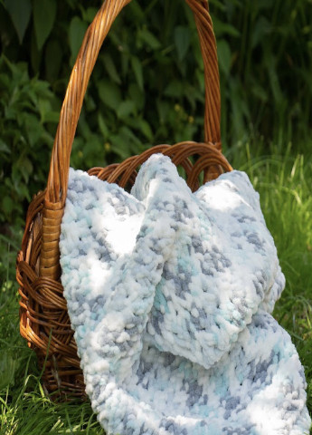 Дитячий в'язаний плюшевий плед в коляску ліжечко для новонародженого малюка Lukoshkino (252913834)