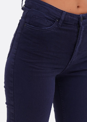 Темно-синие демисезонные укороченные, слим джинсы H&M