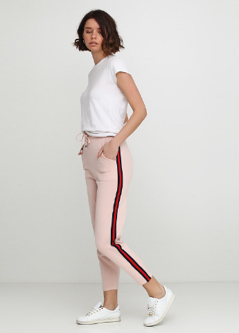 Светло-розовые кэжуал демисезонные брюки By Swan