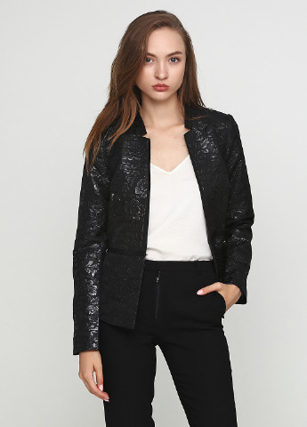 Черный кэжуал пиджак Karen by Simonsen - с цветочным узором - демисезонный