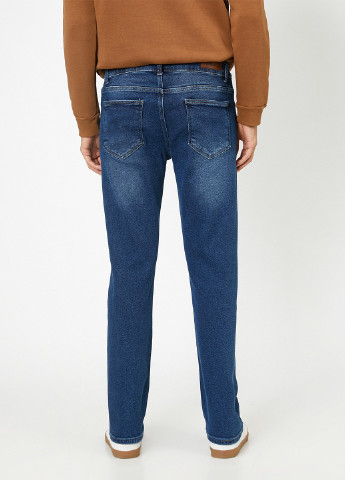 Штани KOTON прямі сині джинсові бавовна