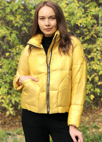 Желтая демисезонная куртка женская желтая AAA
