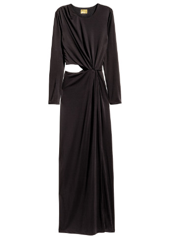 Черное вечернее платье футляр H&M однотонное