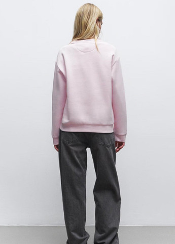 Светло-розовый свитшот H&M однотонный без декора (316276472)