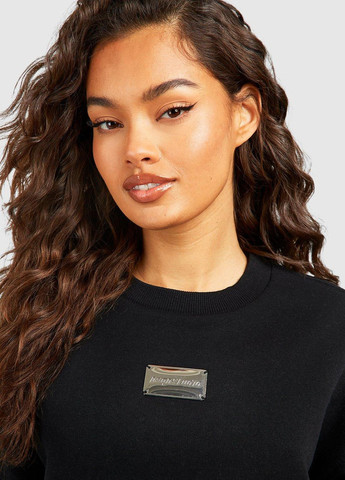 Черный свитшот Boohoo однотонный (299462082)