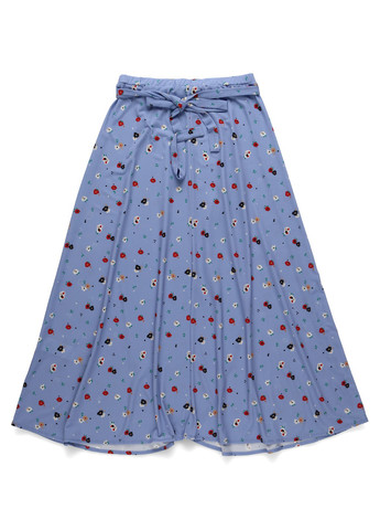 Светло-лиловая кэжуал цветочной расцветки юбка MINT&BERRY на запах, клешированная