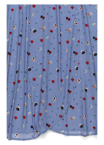 Светло-лиловая кэжуал цветочной расцветки юбка MINT&BERRY на запах, клешированная