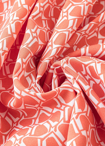 Оранжевое кэжуал платье а-силуэт SHEIN с геометрическим узором