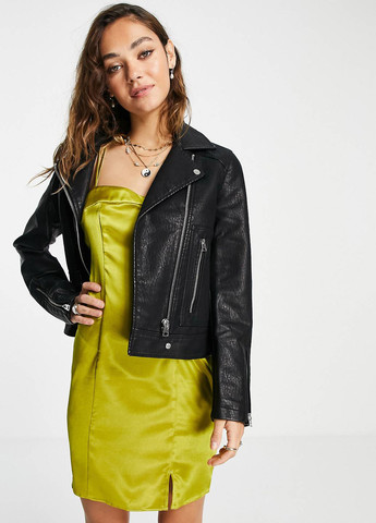 Черная демисезонная куртка косуха Topshop