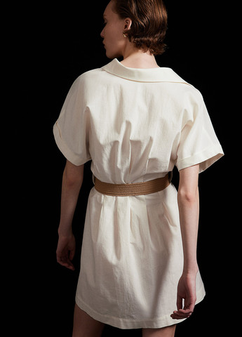 Молочное кэжуал платье H&M однотонное