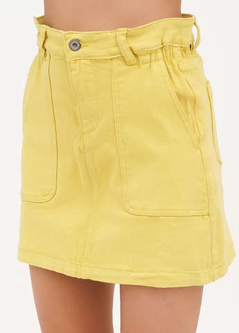 Желтая джинсовая, кэжуал однотонная юбка Joie Clair