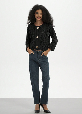 Черный демисезонный кардиган SHEIN