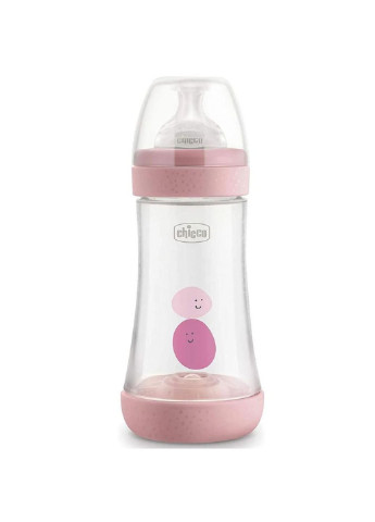 Бутылочка для кормления пластиковая Perfect 5 с силиконовой соской 2м+ 240 мл Розова Chicco (252247050)