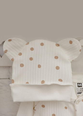 Молочный демисезонный комплект (человечек, распашонка, ползунки, шапка) Blanka