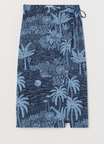 Темно-синяя с рисунком юбка H&M