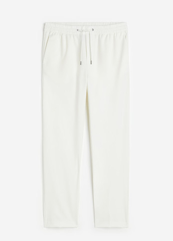 Белые кэжуал демисезонные прямые брюки H&M