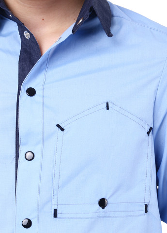 Голубой кэжуал рубашка однотонная Timbo