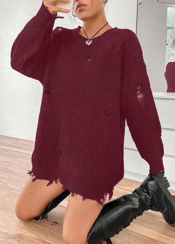 Бордовый демисезонный джемпер джемпер SHEIN