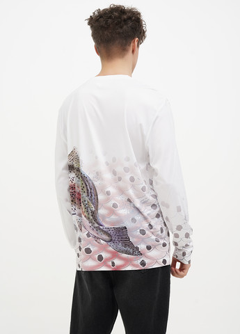 Молочный демисезонный кэжуал лонгслив Express с рисунком