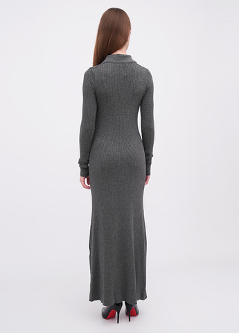 Темно-серое кэжуал платье поло, платье-свитер EQUILIBRI меланжевое