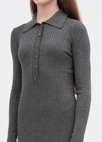 Темно-серое кэжуал платье поло, платье-свитер EQUILIBRI меланжевое