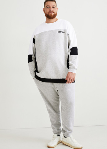 Комбинированный свитшот C&A меланж без декора (352939151)