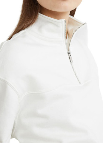 Свитшот H&M - Прямой крой однотонный белый кэжуал трикотаж, полиэстер - (257649239)