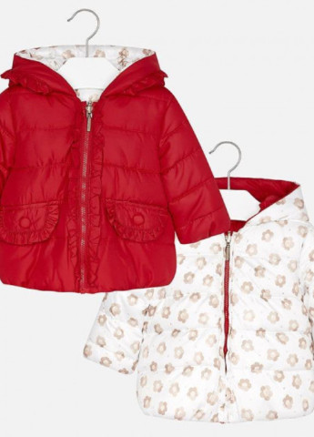 Красная демисезонная куртка для девочки двусторонняя Mayoral 2426