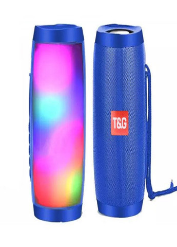 Портативная bluetooth колонка влагостойкая TG-157 Pulse с разноцветной подсветкой Синяя VTech (252821526)
