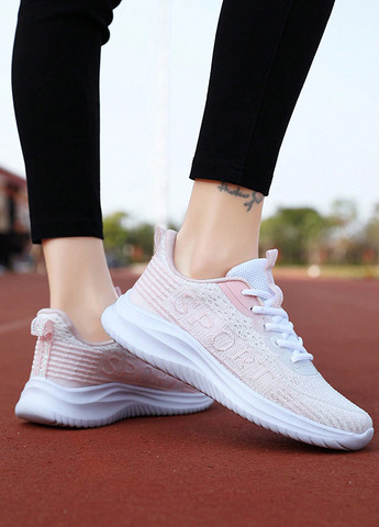 Светло-розовые демисезонные кроссовки SHEIN