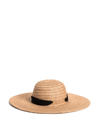 Шляпа H&M широкополая однотонная бежевая пляжная солома