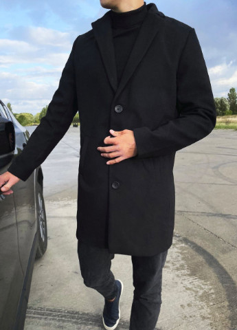 Черное демисезонное Кашемировые мужеское пальто No Brand