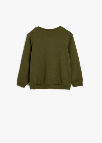 KOTON свитшот динозавр хаки кэжуал хлопок, полиэстер