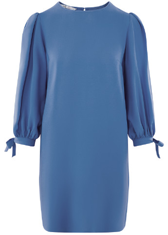 Синее кэжуал платье с длинным рукавом Oodji однотонное