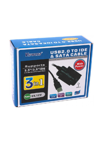 Адаптер USB2.0- IDE / SATA, з блоком живлення (VE158) Viewcon usb2.0- ide/sata, с блоком питания (ve158) (137500422)