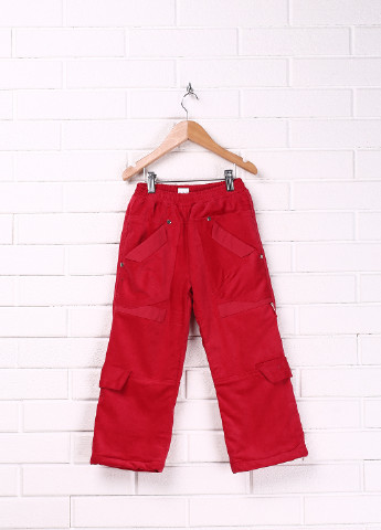 Красные кэжуал демисезонные прямые брюки Одягайко