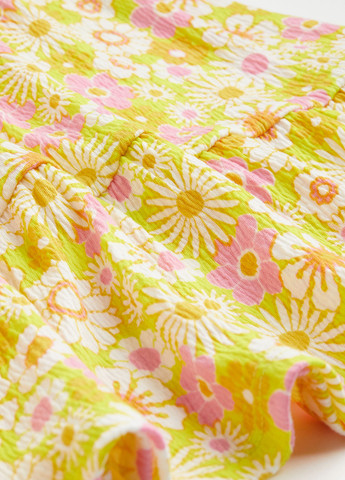 Желтая кэжуал цветочной расцветки юбка H&M а-силуэта (трапеция)