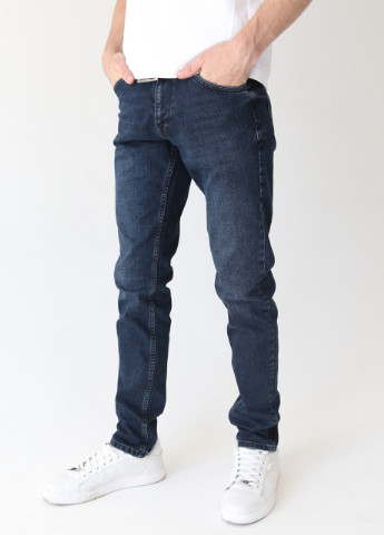 Темно-синие демисезонные слим джинсы мужские темно-синие Slim ARCHILES
