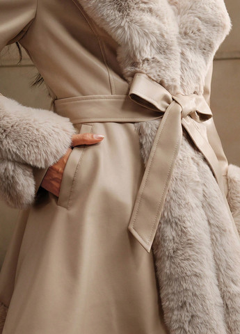 Бежевое демисезонное Пальто SHEIN