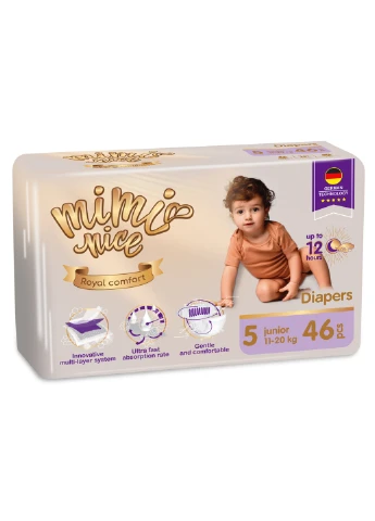 Підгузник (Мімінайс) 11-20 кг 46 шт (4 упаковки) Mimi Nice Royal comfort 5 junior (253639841)