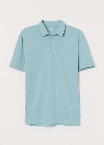 Бирюзовая футболка-поло для мужчин H&M меланжевая