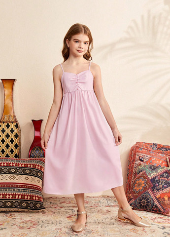 Світло-рожевий літній костюм (туніка, сарафан) SHEIN