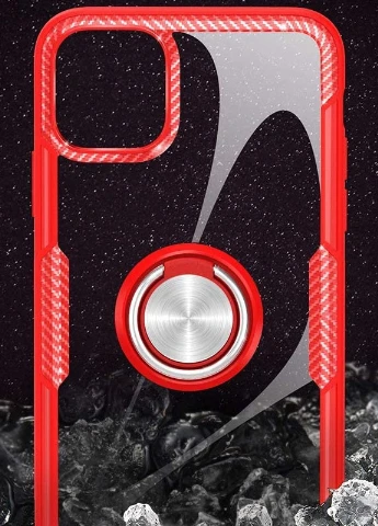 TPU + PC чохол CrystalRing for Magnet (opp) для Apple iPhone 12 Pro Max (6.7 ') Безбарвний / Червоний (is_00000038427_1) Deen (229725528)