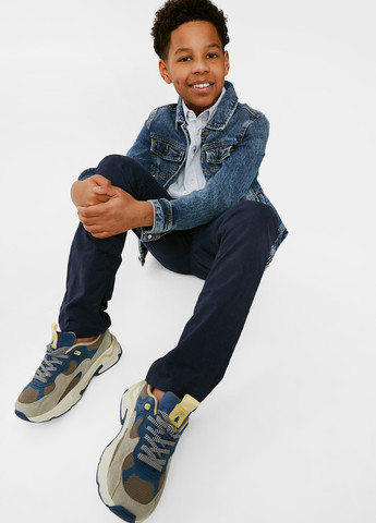 Темно-синие кэжуал демисезонные брюки прямые C&A