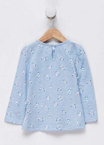 Светло-голубая цветочной расцветки блузка C&A демисезонная